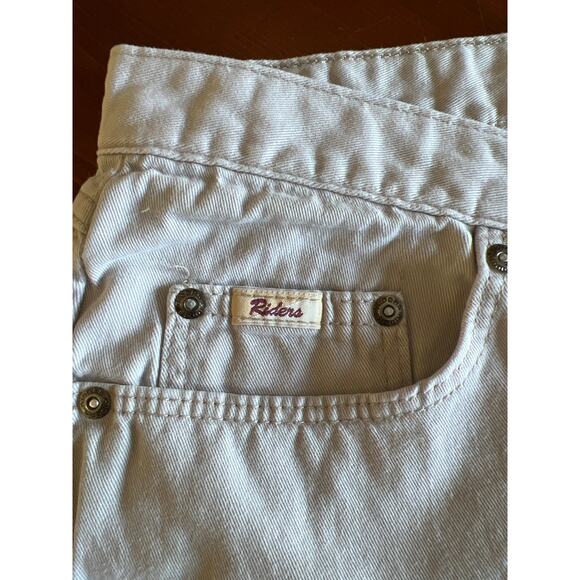 Riders by Lee Vintage Beige Twill Jeans Shorts Size 12 High Waist - Picture 5 of 8